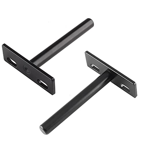 Luomorgo 4 Pcs Floating Shelf Bracket 3 Inch Shelf Brackets Heavy Duty Black Blind Shelf Support Bracket, Hidden Wall Mounted Shelf Brackets with Screws & Wall Plugs - Image 3