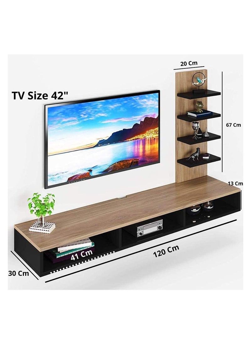 Eworld Wooden Twist TV Unit Shelf Dressing and Bed Size Table for Home Office  - Image 3