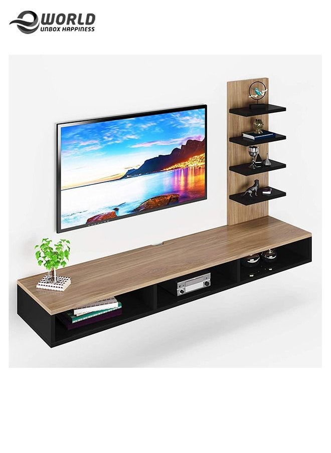 Eworld Wooden Twist TV Unit Shelf Dressing and Bed Size Table for Home Office  - Image 1