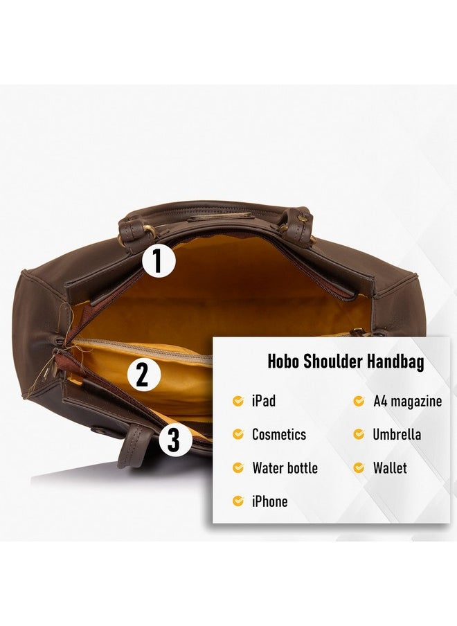 Fostelo Fostelo Women's Vegan Leather Kathleen Handbags Shoulder Hobo Bag Ladies Purse (Brown) (Large)  - Image 5