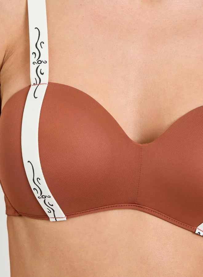 Take Two  Brown Padded Non Wired Regular Bra for Women | Best Price UAE
