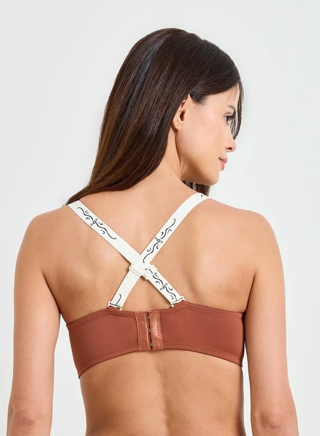 Take Two  Brown Padded Non Wired Regular Bra for Women | Best Price UAE