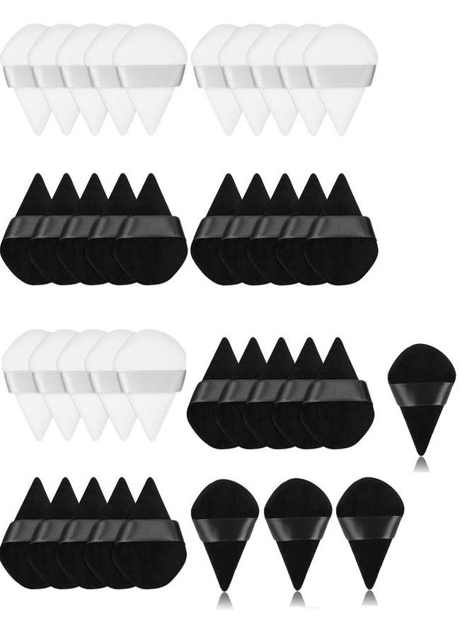 SUNISA 39 Pieces Triangle Cosmetic Loose Powder Puffs Washable Reusable Soft Plush Foundation Sponge for Face Body Wet Dry Makeup Tool- Multicolor Pack of 39 - Image 1