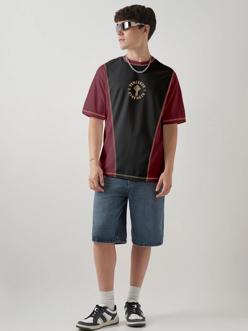 crazymonk Timeless Strength Graphic Printed Oversized T-Shirt - Multi - XL - Image 3