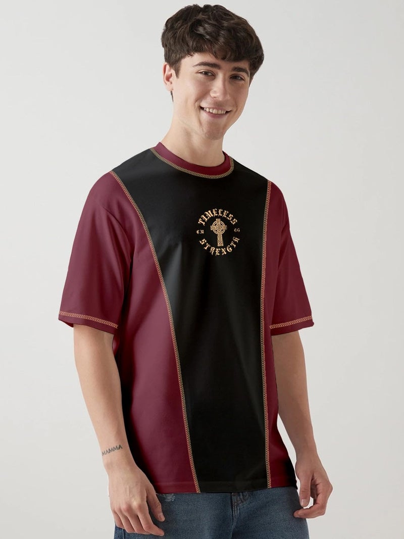 crazymonk Timeless Strength Graphic Printed Oversized T-Shirt - Multi - XL - Image 2