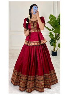 Lunching New Design with Jacquard Silk Lehenga set - pzsku/Z9C25207EF3AC74077B10Z/45/_/1738662362/d116202c-6b88-44fe-bf13-15b655443111