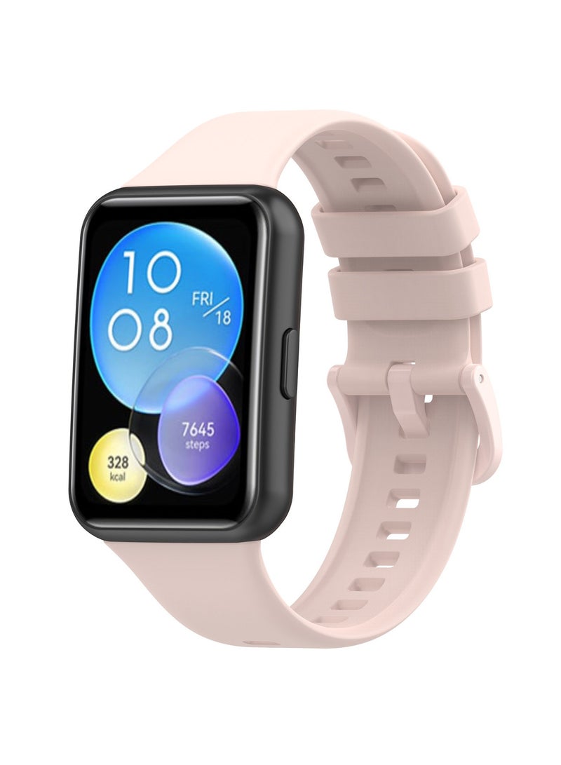 Straps Compatible with Huawei Fit 2 Soft TPU Band for Men and Women,Pink - Image 1