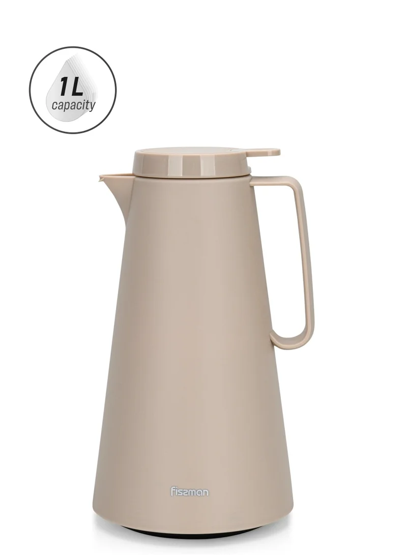 فيسمان Vacuum Insulated Flask, 1000ml, Plastic Body With Pink Glass Liner Thermos