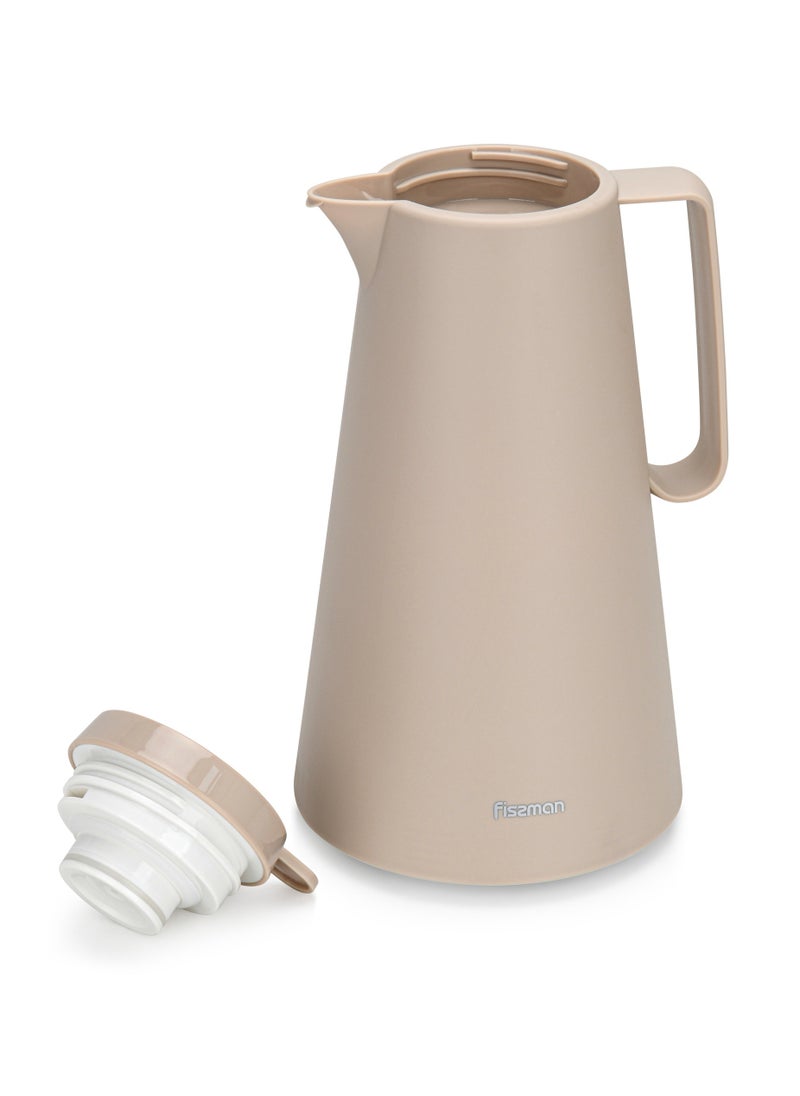 Fissman - Vacuum Insulated Flask, 1000ml, Plastic Body With Pink Glass Liner Thermos - Image 1