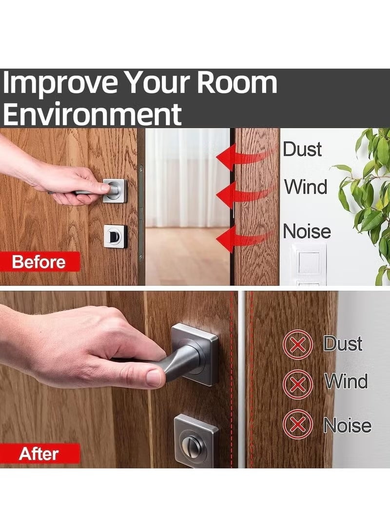 6M Adhesive Door Sweep Weather Stripping Soundproof Rubber Bottom Seal with Wider Strong for Interior Exterior Doors Guard Against Drafts Dust Noise Animals (6M Brown) - Image 4