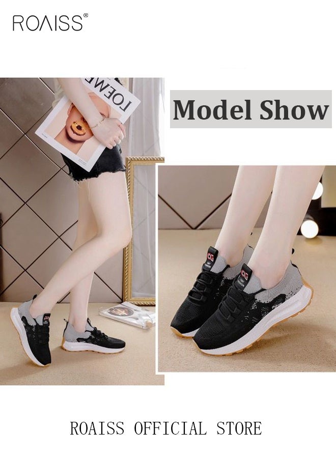 roaiss - Colorblock Running Shoes for Women Sneakers Breathable Mesh Surface Trainers Casual Jogging Walking  Casual Lightweight Comfy  for Young Ladies Students Teenagers All Seasons Wearable Athlesiure Shoes - Image 1