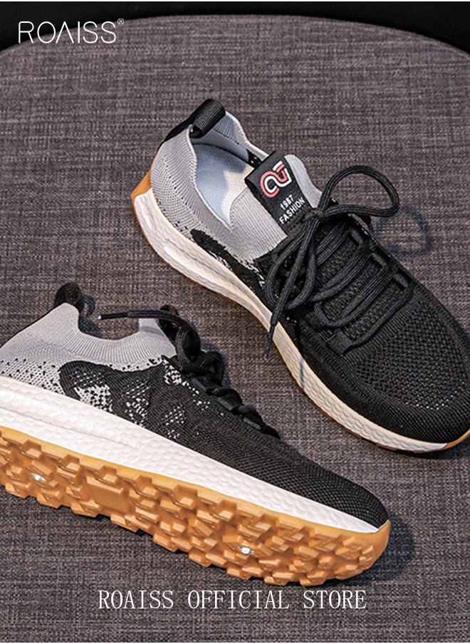 roaiss - Colorblock Running Shoes for Women Sneakers Breathable Mesh Surface Trainers Casual Jogging Walking  Casual Lightweight Comfy  for Young Ladies Students Teenagers All Seasons Wearable Athlesiure Shoes - Image 1