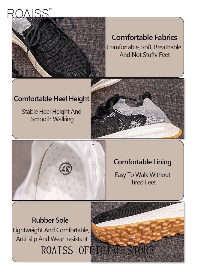 roaiss - Colorblock Running Shoes for Women Sneakers Breathable Mesh Surface Trainers Casual Jogging Walking  Casual Lightweight Comfy  for Young Ladies Students Teenagers All Seasons Wearable Athlesiure Shoes - Image 1