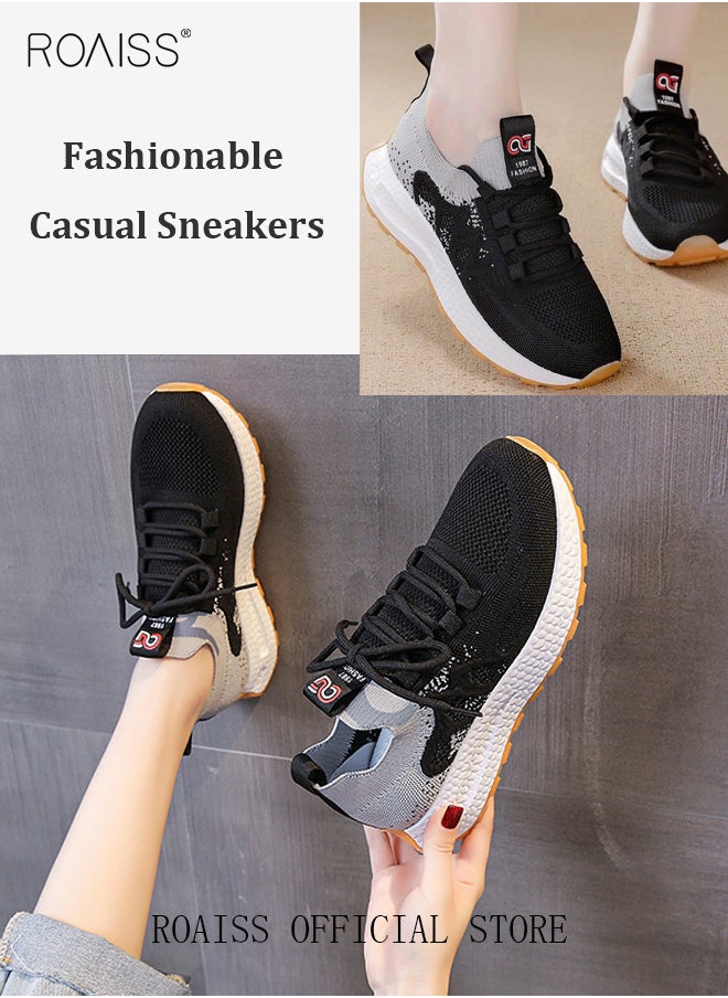 roaiss - Colorblock Running Shoes for Women Sneakers Breathable Mesh Surface Trainers Casual Jogging Walking  Casual Lightweight Comfy  for Young Ladies Students Teenagers All Seasons Wearable Athlesiure Shoes - Image 1