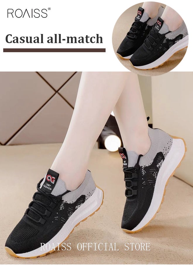 roaiss - Colorblock Running Shoes for Women Sneakers Breathable Mesh Surface Trainers Casual Jogging Walking  Casual Lightweight Comfy  for Young Ladies Students Teenagers All Seasons Wearable Athlesiure Shoes - Image 1