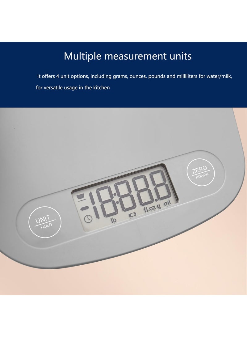 Cuken Kitchen Scale Food Scale 5kg Capacity Stainless Steel Food Weighing Scale for Baking and Cooking Digital Kitchen Scale Electronic Food Weight Scale High Precision Kitchen Scale - Image 5