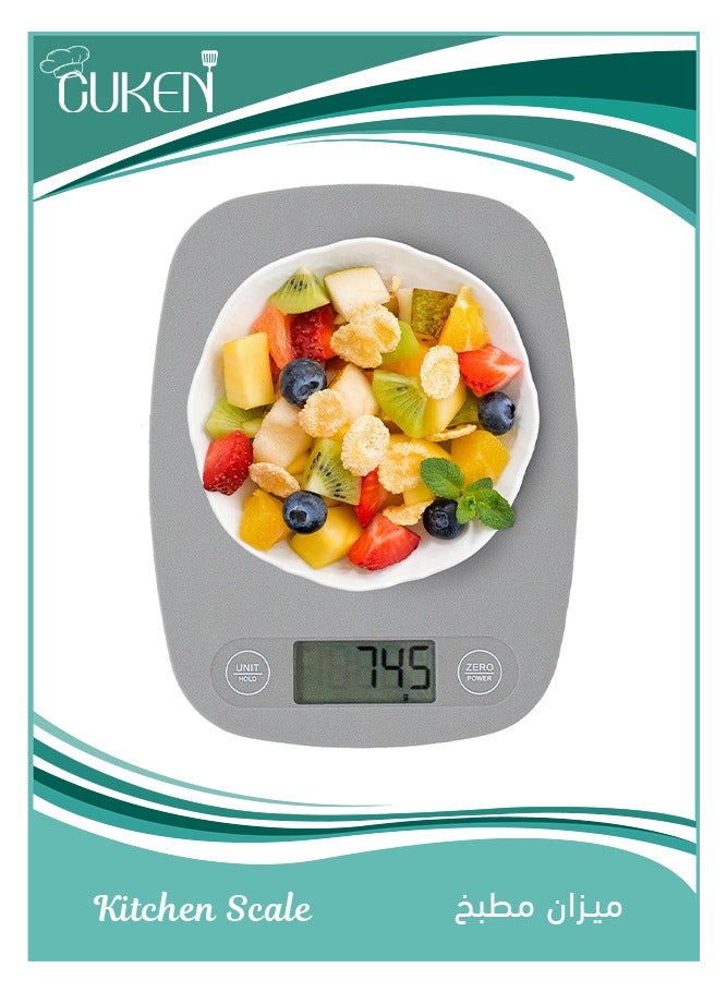 Cuken Kitchen Scale Food Scale 5kg Capacity Stainless Steel Food Weighing Scale for Baking and Cooking Digital Kitchen Scale Electronic Food Weight Scale High Precision Kitchen Scale - Image 1