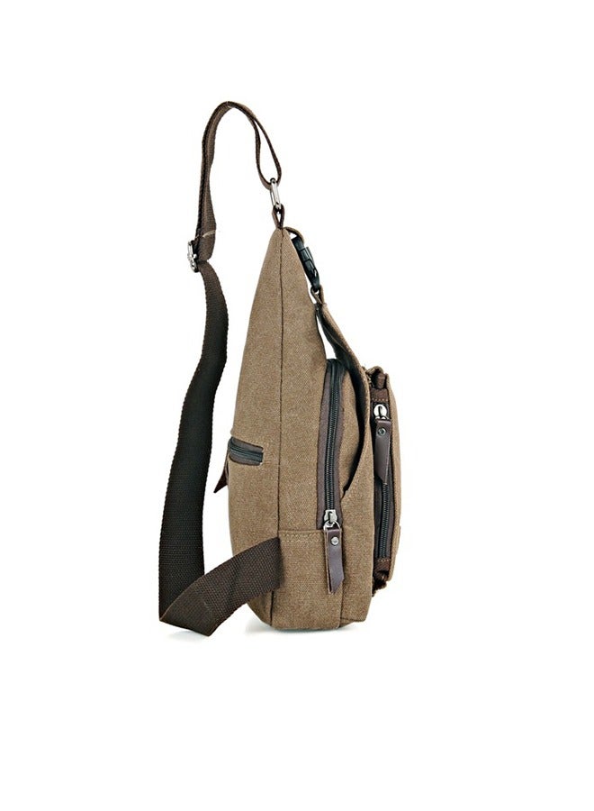 Multi-functional Outdoor Resistance Adjustable Shoulder Strap Canvas Sport Waist Messenger Bag, Sling Chest Pack Male Short Trip Travel Messenger - Image 3