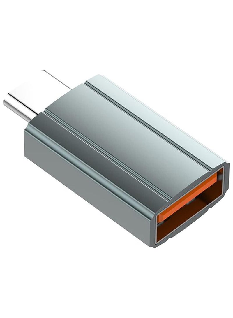 لدنيو محول LDNIO LC140 USB-C ذكر إلى USB أنثى نقل سريع جهاز عالمي أدخله للاستخدام مادة الألومنيوم - رمادي - Image 1