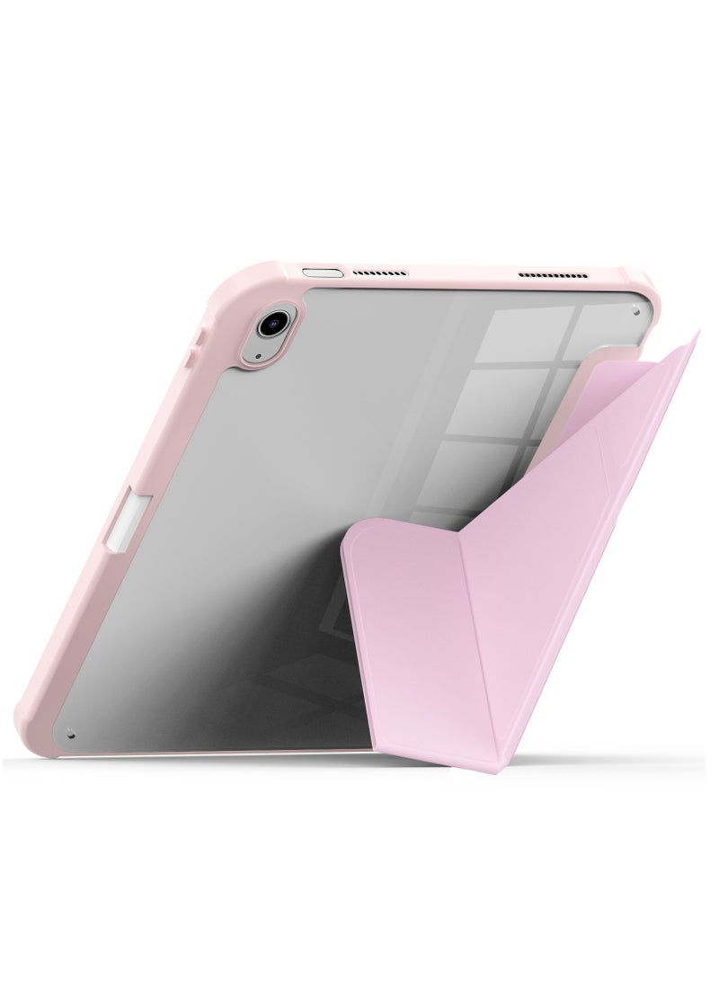 تيرا كفر ايباد تيرا 11 برو 2018/2020/2021/2022مع حامل قلم ذكي غطاء ذكي رفيع بمسند وردي/شفاف - Image 2