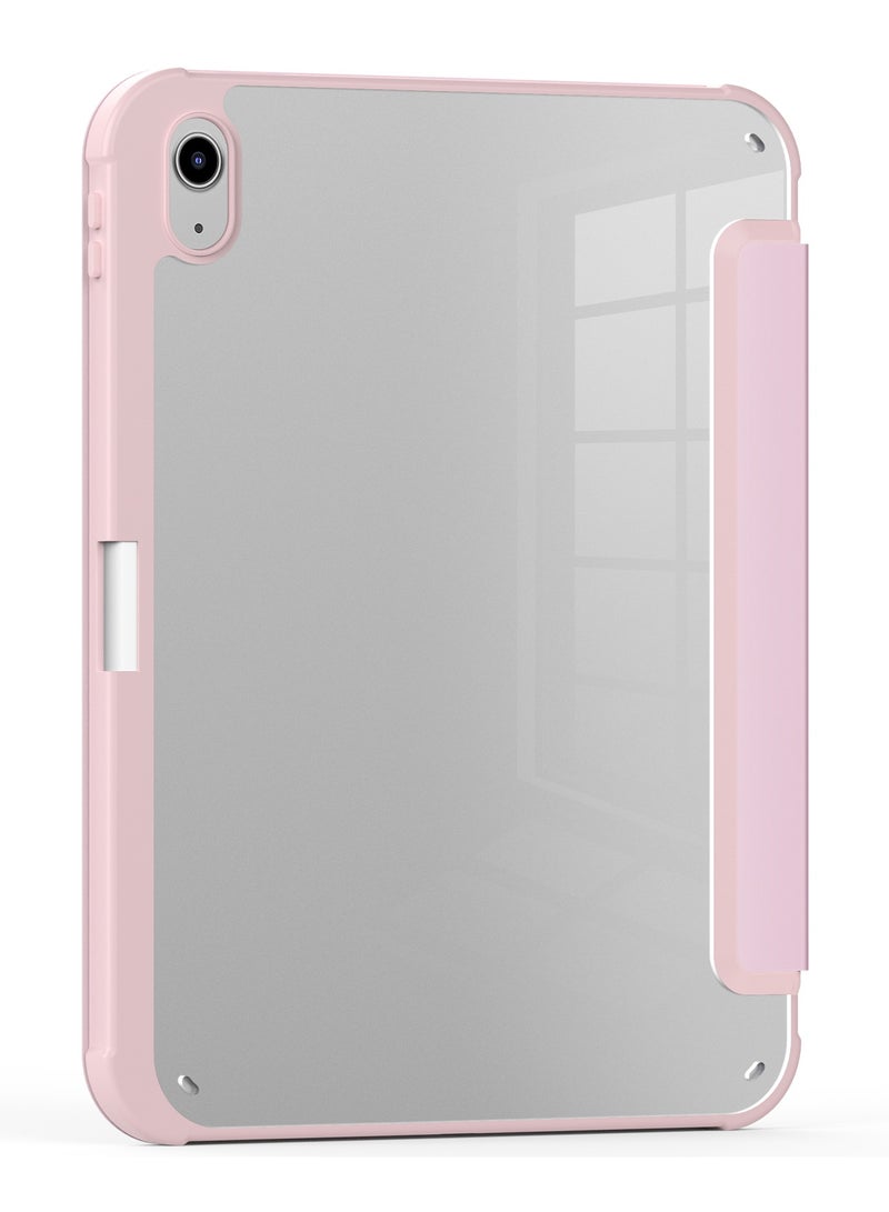 تيرا كفر ايباد تيرا 11 برو 2018/2020/2021/2022مع حامل قلم ذكي غطاء ذكي رفيع بمسند وردي/شفاف - Image 3