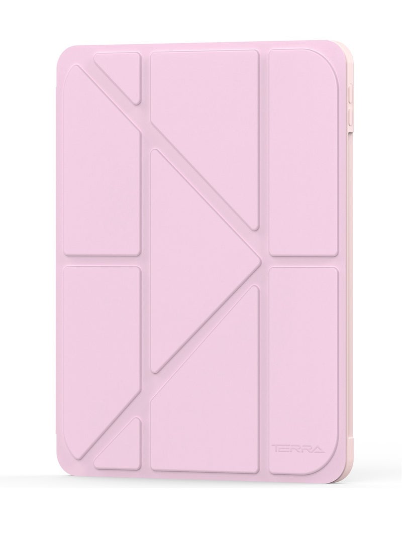 تيرا كفر ايباد تيرا 11 برو 2018/2020/2021/2022مع حامل قلم ذكي غطاء ذكي رفيع بمسند وردي/شفاف - Image 4