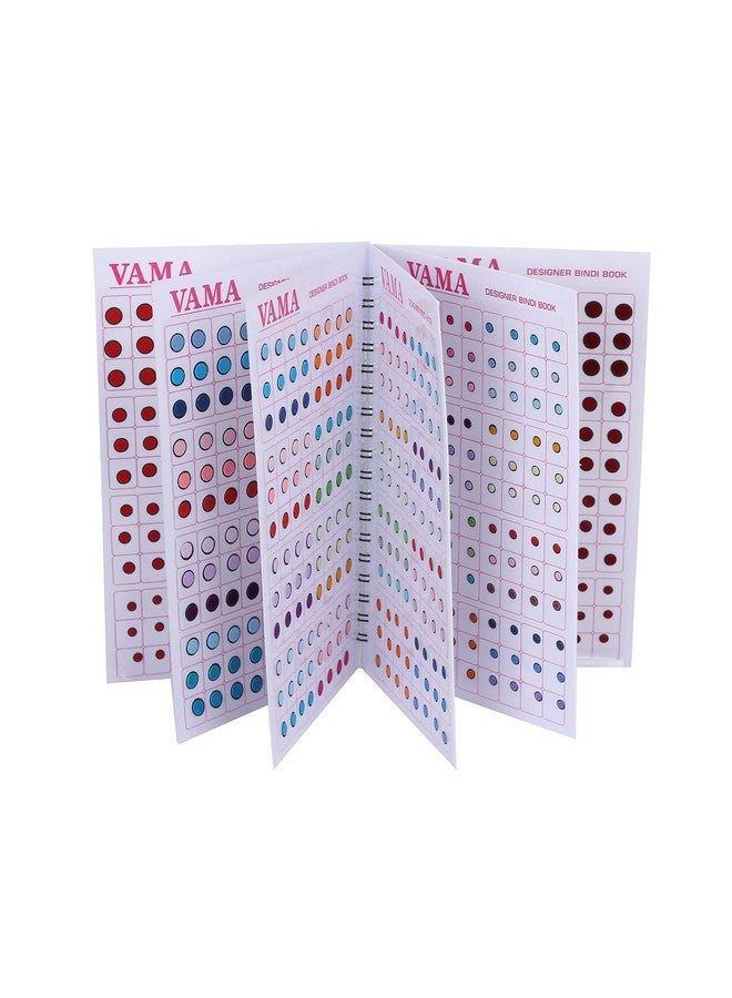 VAMA Fashions Black Border Outline Sketch Red Maroon Multicolour Kumkum Bindis Sticker Bindiya Spiral Bride Groom Dulhan Bindi Book For Women (Black Border Small Bindi Booklet) - Image 1