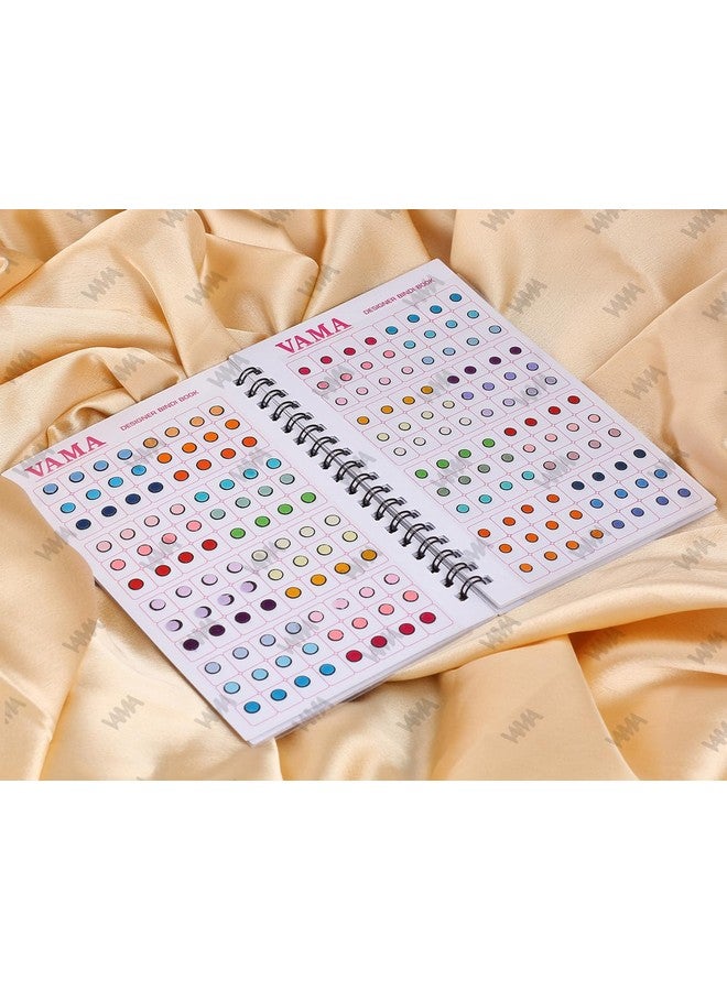 VAMA Fashions Black Border Outline Sketch Red Maroon Multicolour Kumkum Bindis Sticker Bindiya Spiral Bride Groom Dulhan Bindi Book For Women (Black Border Small Bindi Booklet) - Image 2