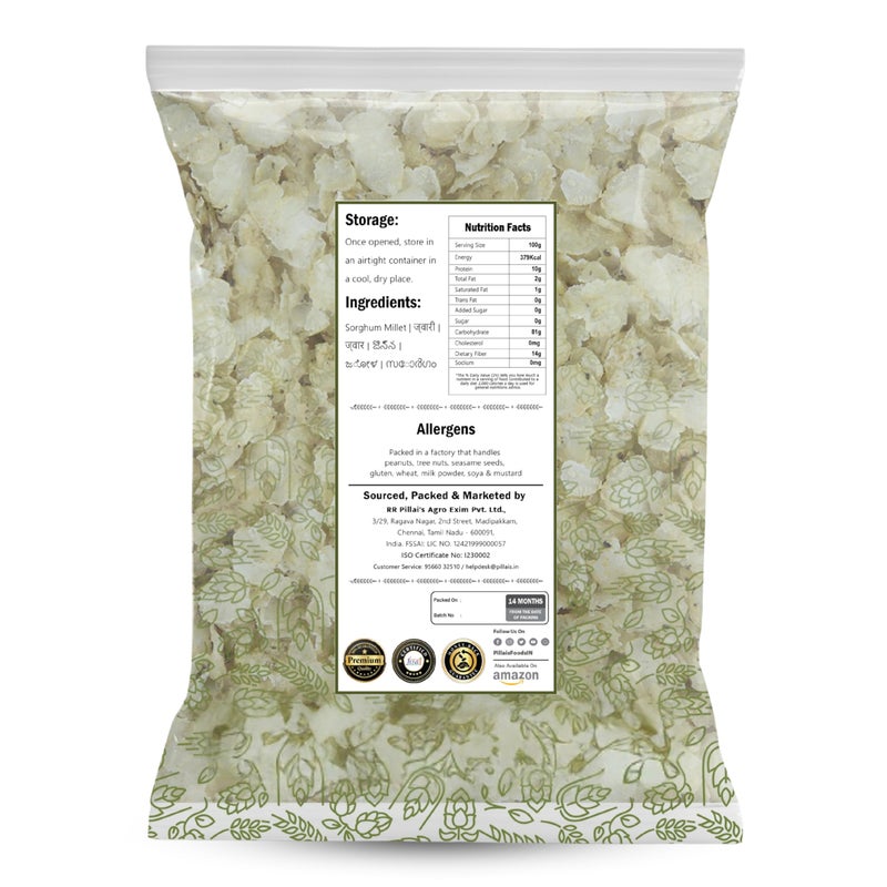 RR PILLAI'S Sorghum Millet Flakes/Poha - 250 grams, Jowar Flakes, Rich in Fiber and Protein - Image 2