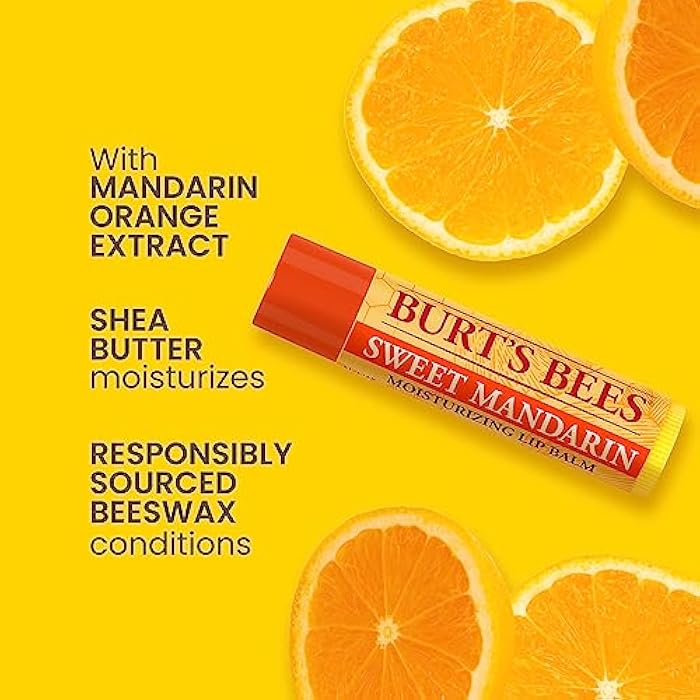 Burt's Bees Lip Balm Multipack, Lip Balm Set With Beeswax, Cucumber Mint, Watermelon, Sweet Mandarin, Freshly Picked, 4x4.25g - Image 3