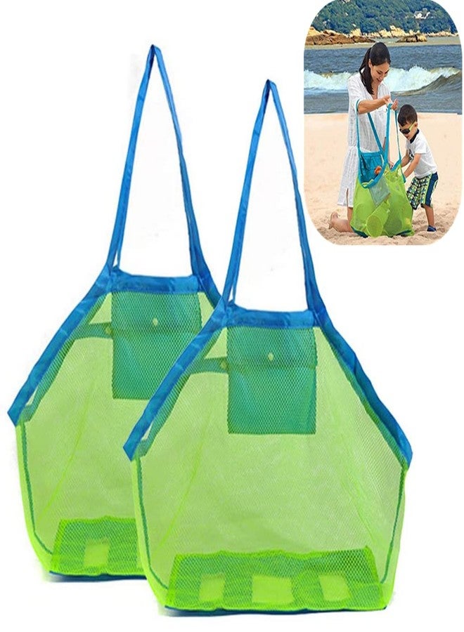 NatureMan 2 Pack Extra Large Mesh Beach Bag Childrens' Toy Storage Mesh Bag Foldable Large Children's Toy orage Bag,Stay Away from Sand and Water, Perfect for Holding Children Toys - Image 1
