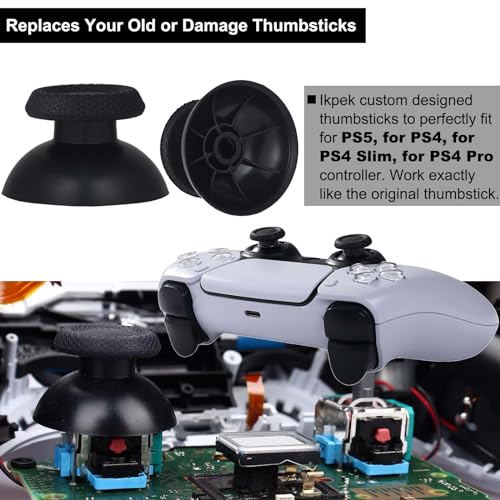Ikpek 4 Pack Hall-Effect Joysticks Replacement for DualSense PS5 Controller, 3D Analog Sensor Wheel Thumb Sticks Joystick Rocker Module Replacement for PlayStation 5 Controller - Image 4