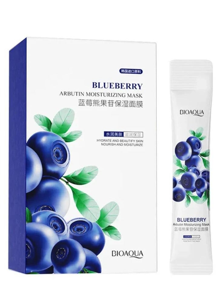 بيو أكوا قناع الترطيب بالأربوتين بالتوت الأزرق 4 مل × 20 قطعة - Image 1