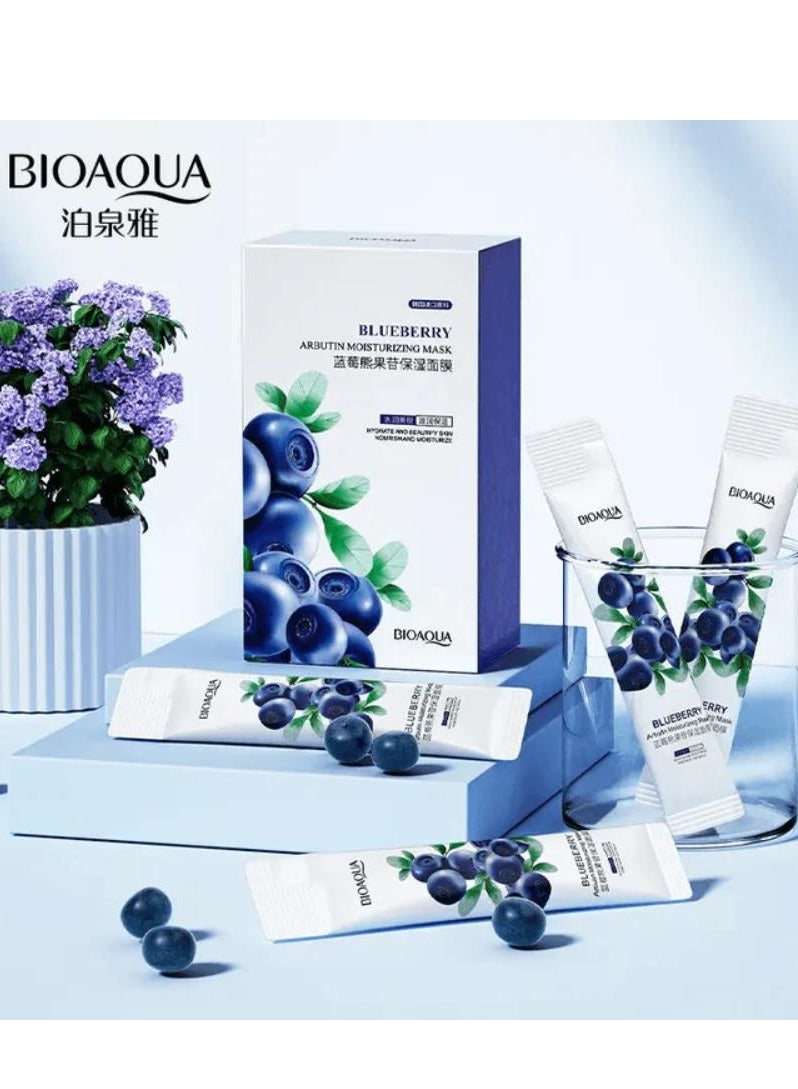 بيو أكوا قناع الترطيب بالأربوتين بالتوت الأزرق 4 مل × 20 قطعة - Image 2
