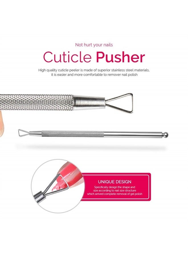 Teenitor gel nail remover kit with10pcs Gel Clip Remover, Brush for Nails, Nail Files 100/180, Buffer Block 400/4000, Stainless SteelCuticle Peeler and 115pcs Lint Free Cotton Pads Nail Wipe Clear - Image 4