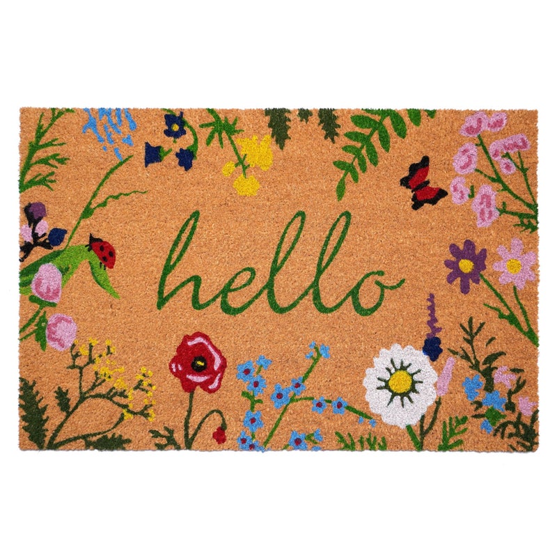 Calloway Mills AZ105992436 Floral Hello Doormat, 24" x 36", Multicolor - Image 1