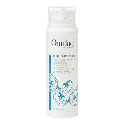 Ouidad Curl Quencher Hydrafusion Intense Curl Cream 5 oz Curl Defining Styler for Touchable Curls Flexible Hold Frizz Control Curly Hair Cream Helps Eliminate Dryness For Tight Curls