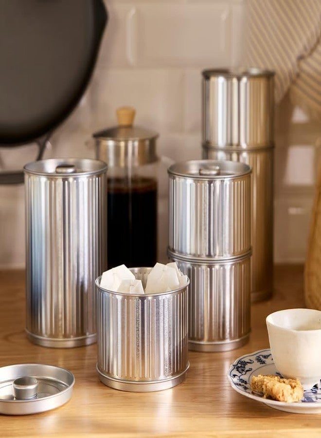 STORK BETTHAJ, Tinplated Steel, Stackable (Tin with lid, for coffee/tea/silver-colour, 0.6 l) - Image 3