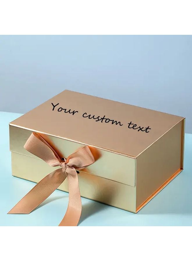 صندوق هدايا شخصي محفور بالليزر بلون وردي ذهبي لحفلات الزفاف وأعياد الميلاد والعطلات - Image 1