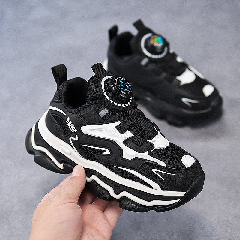 Little Yellow Duck Girls' Shoes 2025 New Mesh Breathable Buttons Casual Non-Slip Soft Bottom Children'S Sneaker - Image 5