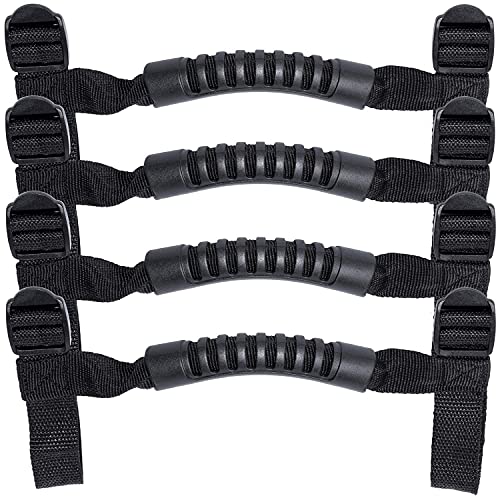Danti 4 x Roll Bar Grab Handles Grip Handle for Jeep Wrangler YJ TJ JK JKU JL JLU Sports Sahara Freedom Rubicon X & Unlimited 1955-2024 2025 (Black) - Image 1