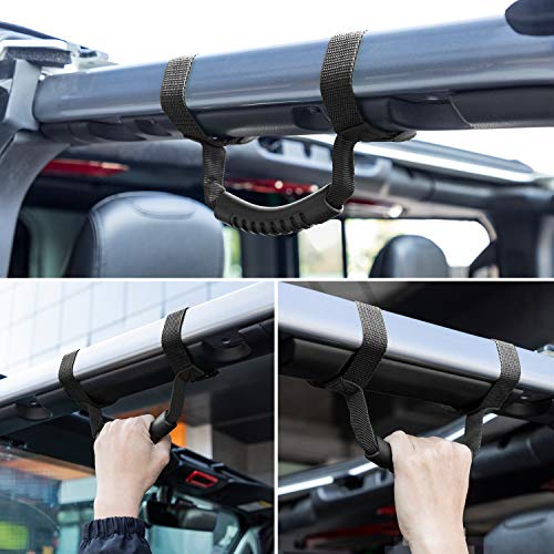 Danti 4 x Roll Bar Grab Handles Grip Handle for Jeep Wrangler YJ TJ JK JKU JL JLU Sports Sahara Freedom Rubicon X & Unlimited 1955-2024 2025 (Black) - Image 3
