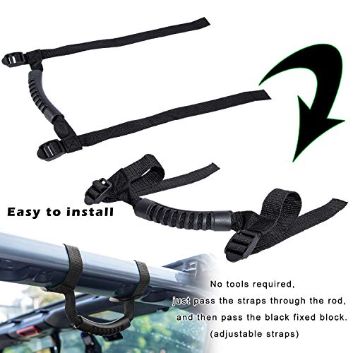 Danti 4 x Roll Bar Grab Handles Grip Handle for Jeep Wrangler YJ TJ JK JKU JL JLU Sports Sahara Freedom Rubicon X & Unlimited 1955-2024 2025 (Black) - Image 5