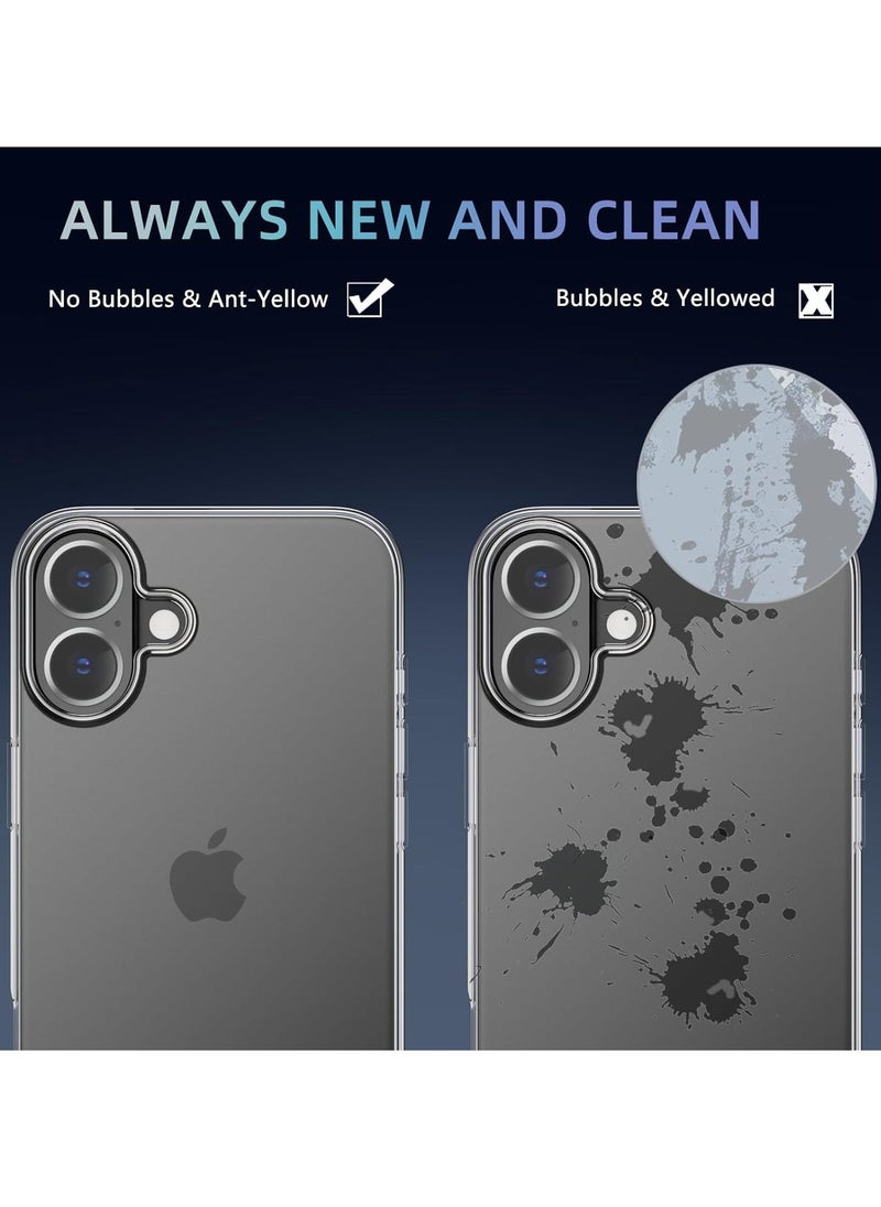 JAJEEK "iPhone 16 Clear Case – Ultra-Thin, Anti-Yellowing Design with Camera Lens and Screen Protectors, Soft Touch, Shockproof" - Image 3
