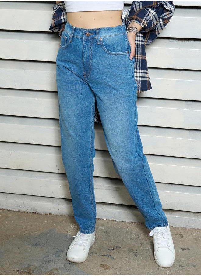 HIGH STAR - High Rise Regular Fit Jeans by Styli - Image 1