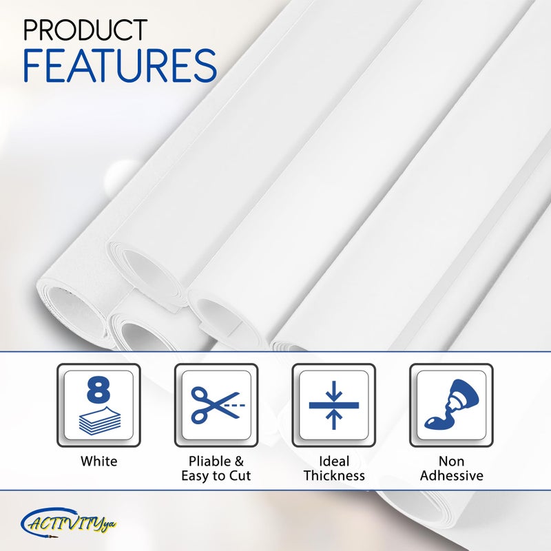 ACTIVITYYA White EVA Foam Sheets, 6 x 9 Inch, 2mm Thick â€“ Foam Paper for DIY Arts and Crafts, School Projects, and More â€“ 8 Pack - Image 4