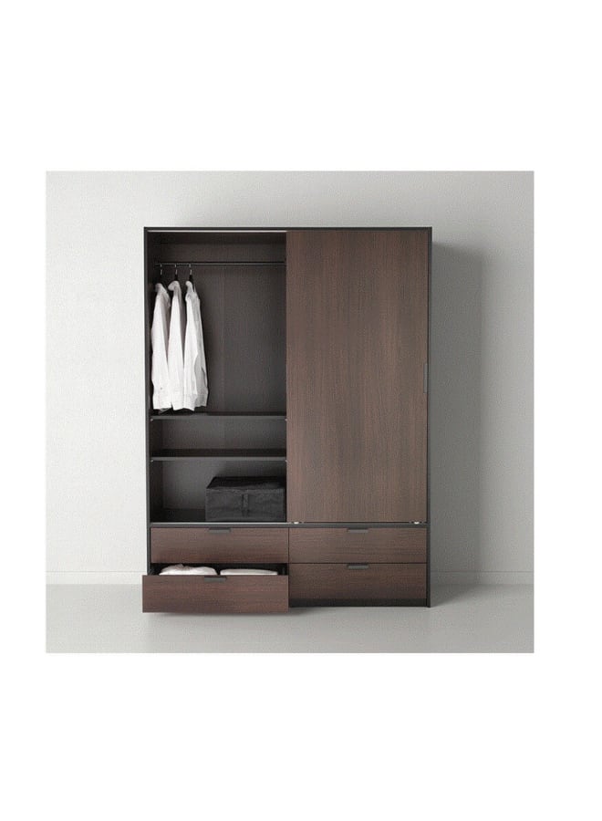 Retro Wardrobe 200x50x120cm - Brown - Image 2