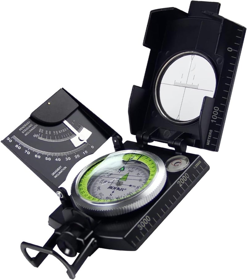 AOFAR AF-4074 Military Compass for Hiking,Lensatic Sighting Waterproof,Durable,Inclinometer for Camping,Boy Scount,Geology Activities Boating - Image 1