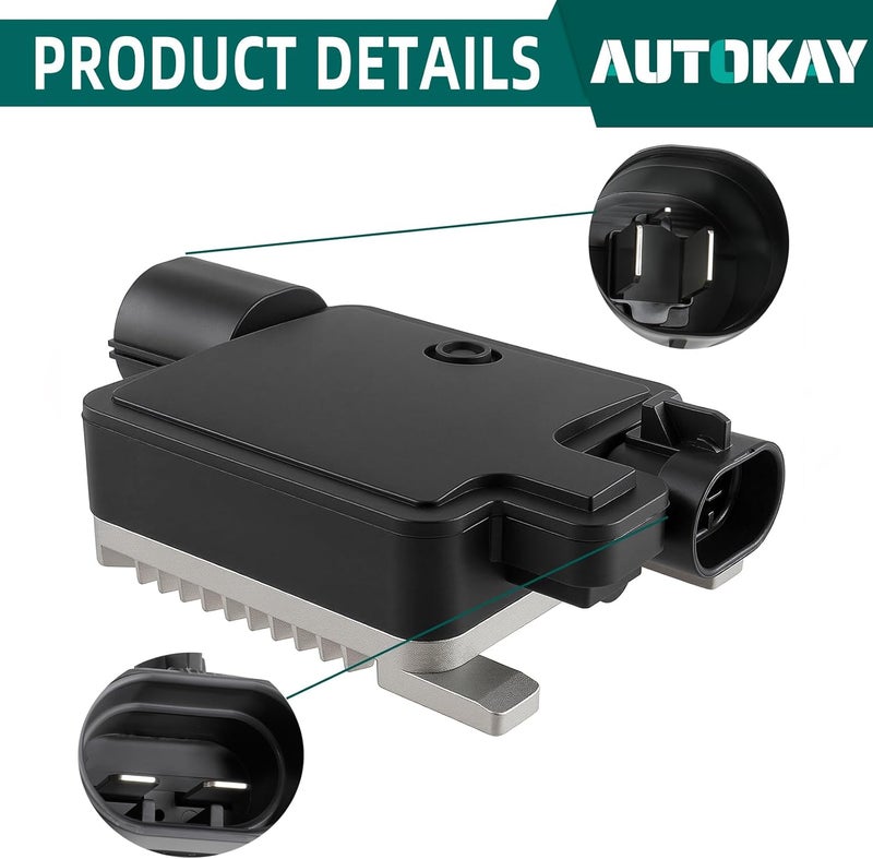 AUTOKAY 940002904 Engine Cooling Fan Control Module Fits for Ford Edge 2007-2015 Flex 2010 Crown Victoria 2006-2011, Lincoln MKX 2007-2015 MKS 2009 Town Car 2006-2011, Mercury Grand Marquis 2006-2011 - Image 3