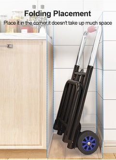 APEX Folding Hand Truck , Moving Hand Truck with Wear-resistant Silent Wheel, Heavy Folding Hand Truck, Truck Cart with Retractable Handle and Toughened Steel Pipe, for Factory Warehouse, Moving Storage and More  - Image 4